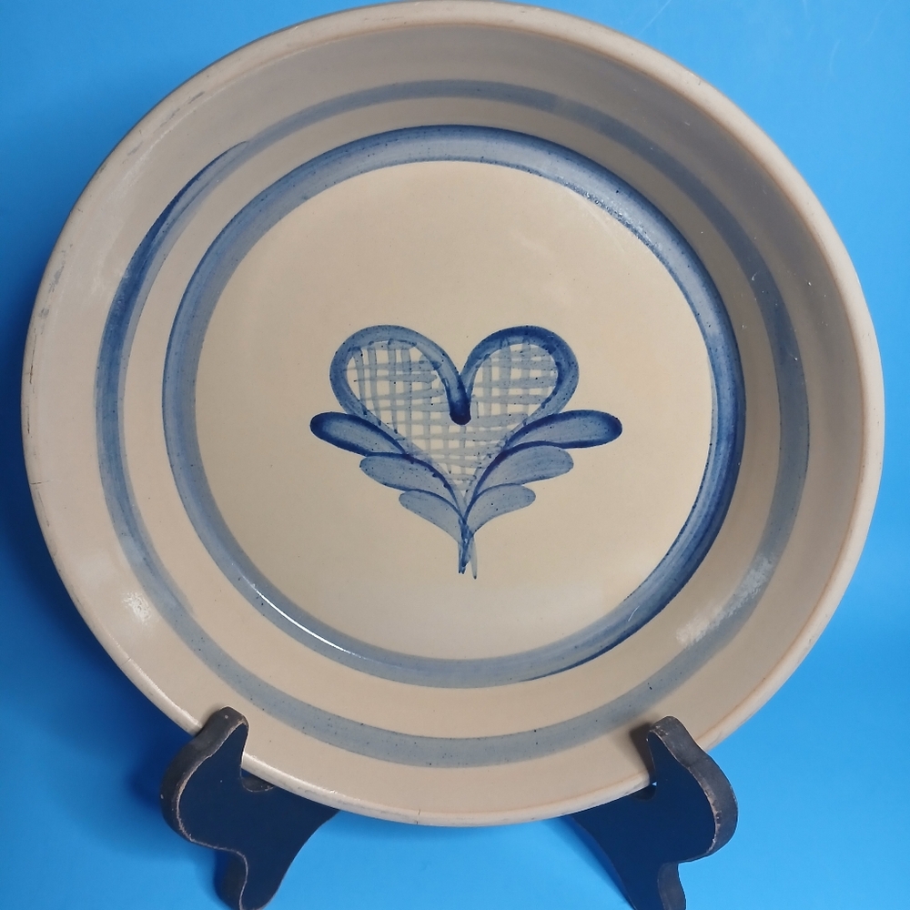 Vintage Beaumont Pottery Salt glazed Pottery heart Spongewear bowl crock